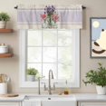 thumbnail image 2 of Summer Floral Valance Curtain for Windows Watercolor Lily Rustic Farmhouse Flowers Linen Texture Rod Pocket Curtain Valances Short Window Treatments for Kitchen Bathroom Laundry Basement 56 x 16 Inch, 2 of 9