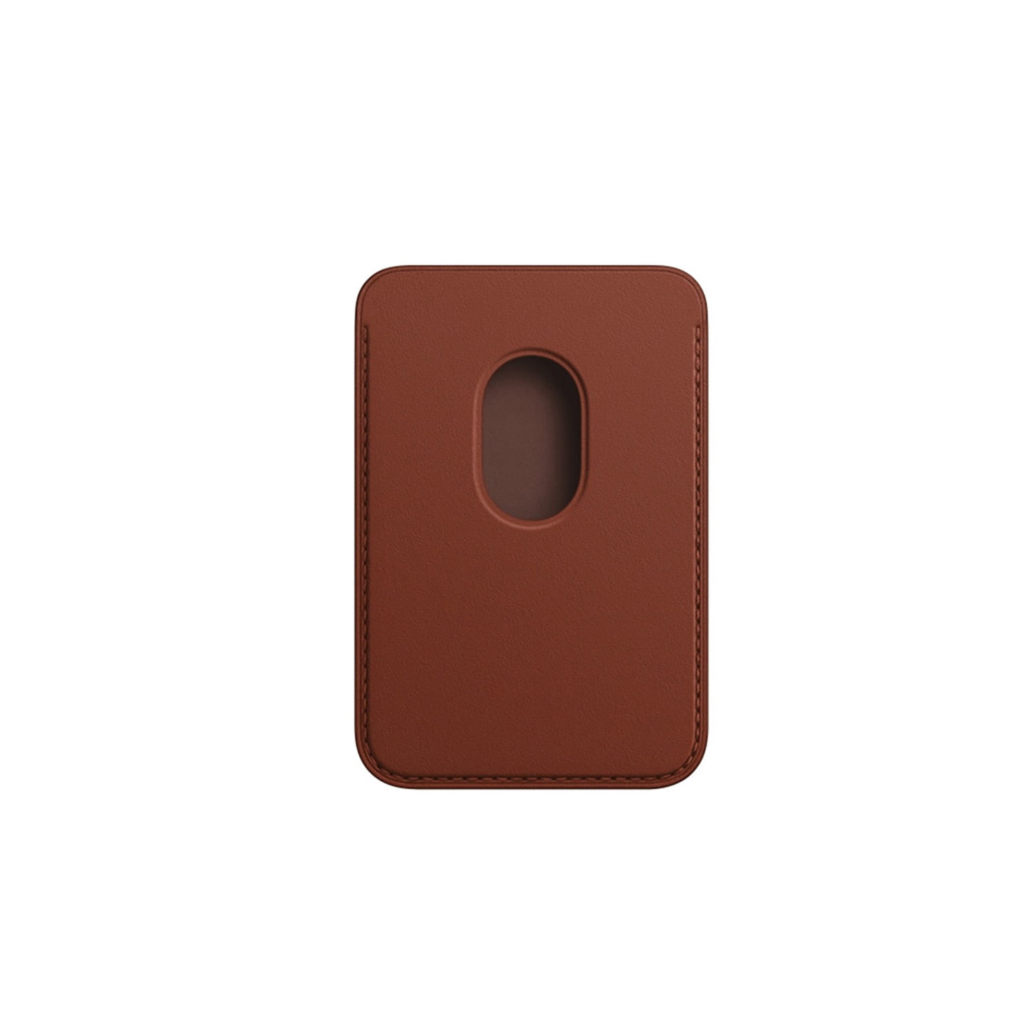 Magnetic Leather Card Storage Wallet - Brown