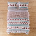 thumbnail image 3 of Levtex Home - Silent Night Quilt Set - Full/Queen Quilt Two Standard Pillow Shams - Fair Isle Deer - Red, Teal, White - Reversible - Cotton Teal Full/Queen, 3 of 5