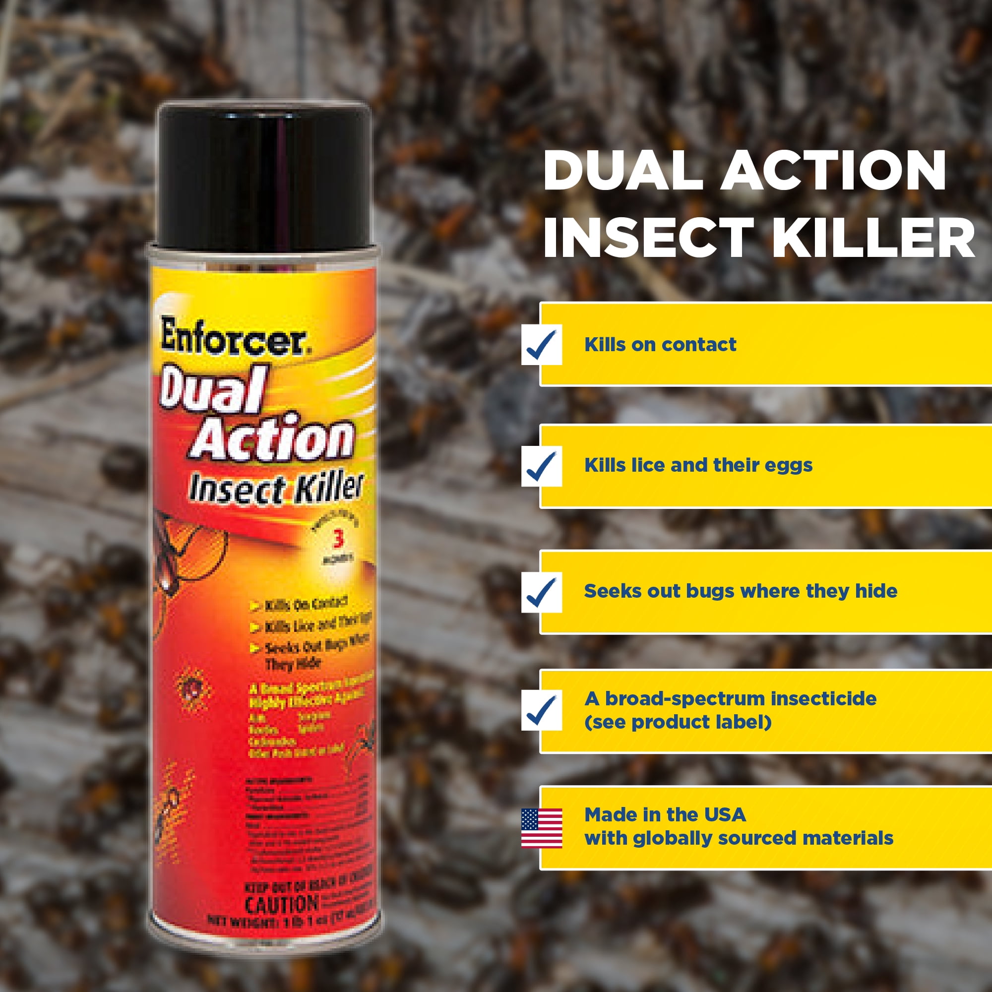 Enforcer Dual Action Insect Killer - 17 oz (Case of 12) - 1047651 - Protects For Up to 3 Months