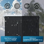 Dateyes 8' x 4' Metal Storage Shed with Triple Doors, Lockable Lean-to Design & Vents, Black