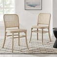 thumbnail image 2 of Pemberly Row 18.5" Rattan and Elm Wood Dining Side Chair in Gray (Set of 2), 2 of 8