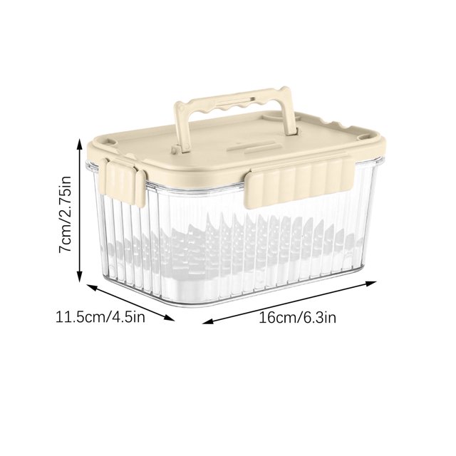 Ahorros de primavera SHENGXINY Caja de picnic portátil Caja de conservación refrigerada para picnic Caja de almacenamiento de alimentos con tenedor Caja sellada de alimentos complementarios para
