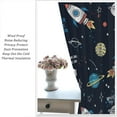 thumbnail image 5 of Cartoon Outer Space Curtains, Kids Cute Galaxy Universe Cosmos Rocket Star Moon Space Graffiti Print Window Treatments for Boys Girls Bedroom Living Room 84x84in, 5 of 6