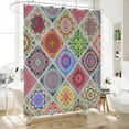 thumbnail image 2 of Bohemian Bathroom Curtain Colorful Boho Floral Print Beautiful Bright Polyester Fabric Cloth Shower Curtain for Bathroom Decoration, 72"x72" (Tape N), 2 of 6