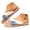 Blue, variant on Pandaie Women's Flat Sandals Braided Summer Beach Slip on Slides Comfortable Casual Walking Espadrille Dressy Slippers Shoes Black Size 6