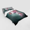 thumbnail image 2 of Ambesonne Floral Bedding Set 4 Pcs, Orchid Flower Butterfly, Queen, Jade Green Pale Pink, 2 of 2