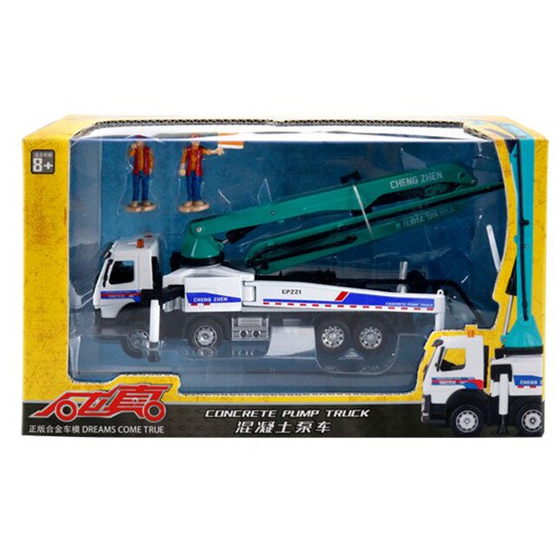 1:50 coche modelo de aleación 88385 camión bomba de hormigón acústico-óptica camión adornos de metal para adultos juguetes de regalo de Año Nuevo de Navidad para niños zhangyuxiang LED