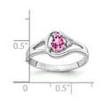 thumbnail image 2 of Solid 14k White Gold 6x4mm Pear Pink Sapphire Diamond Engagement Ring Size 6.5 (.017 cttw.), 2 of 3