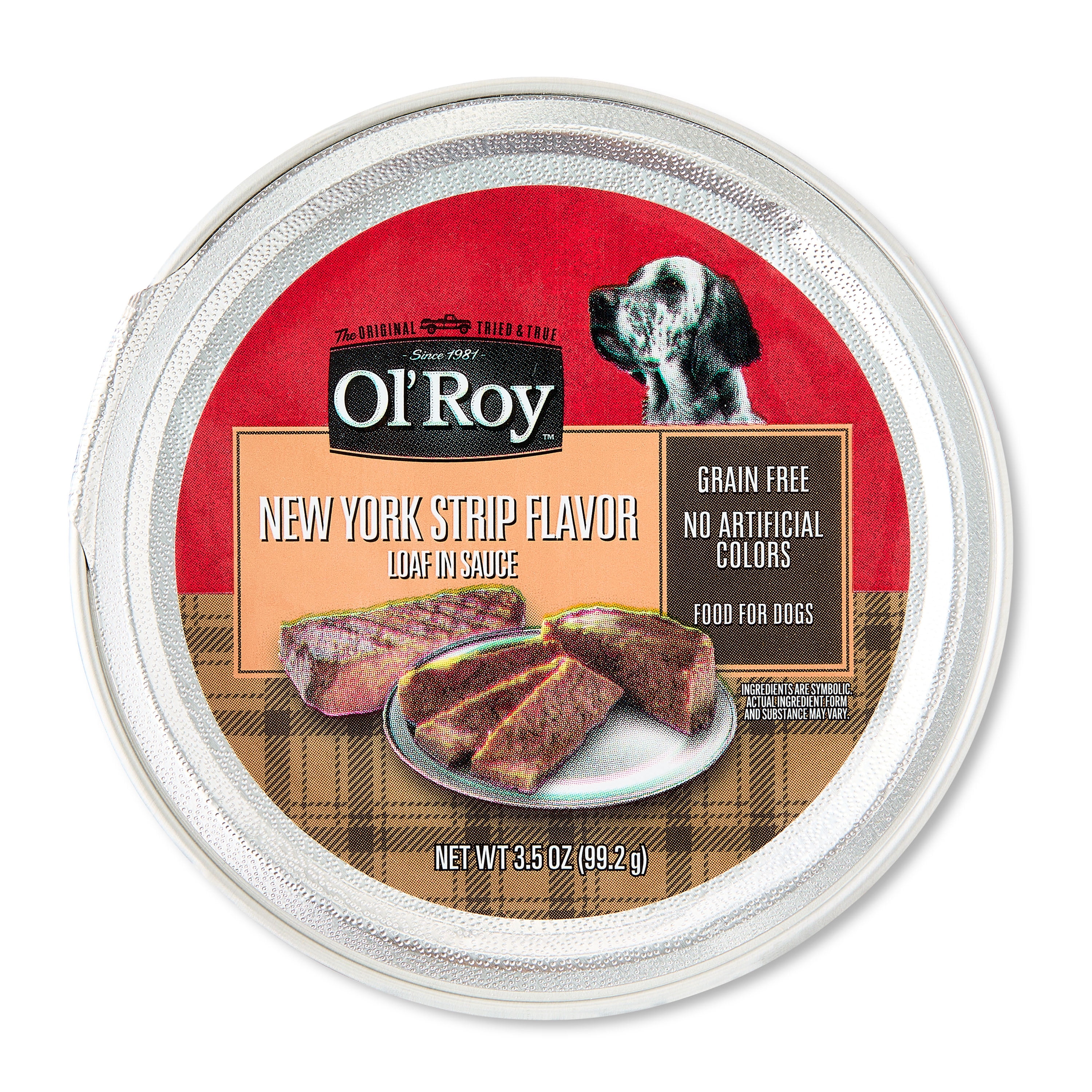 (4 pack) Ol' Roy Grain-Free New York Strip Flavor Loaf in Sauce Wet Dog Food, 3.5 oz Cup