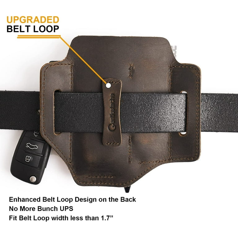 Multitool Leather Sheath for Belt EDC Leather Belt Organizer