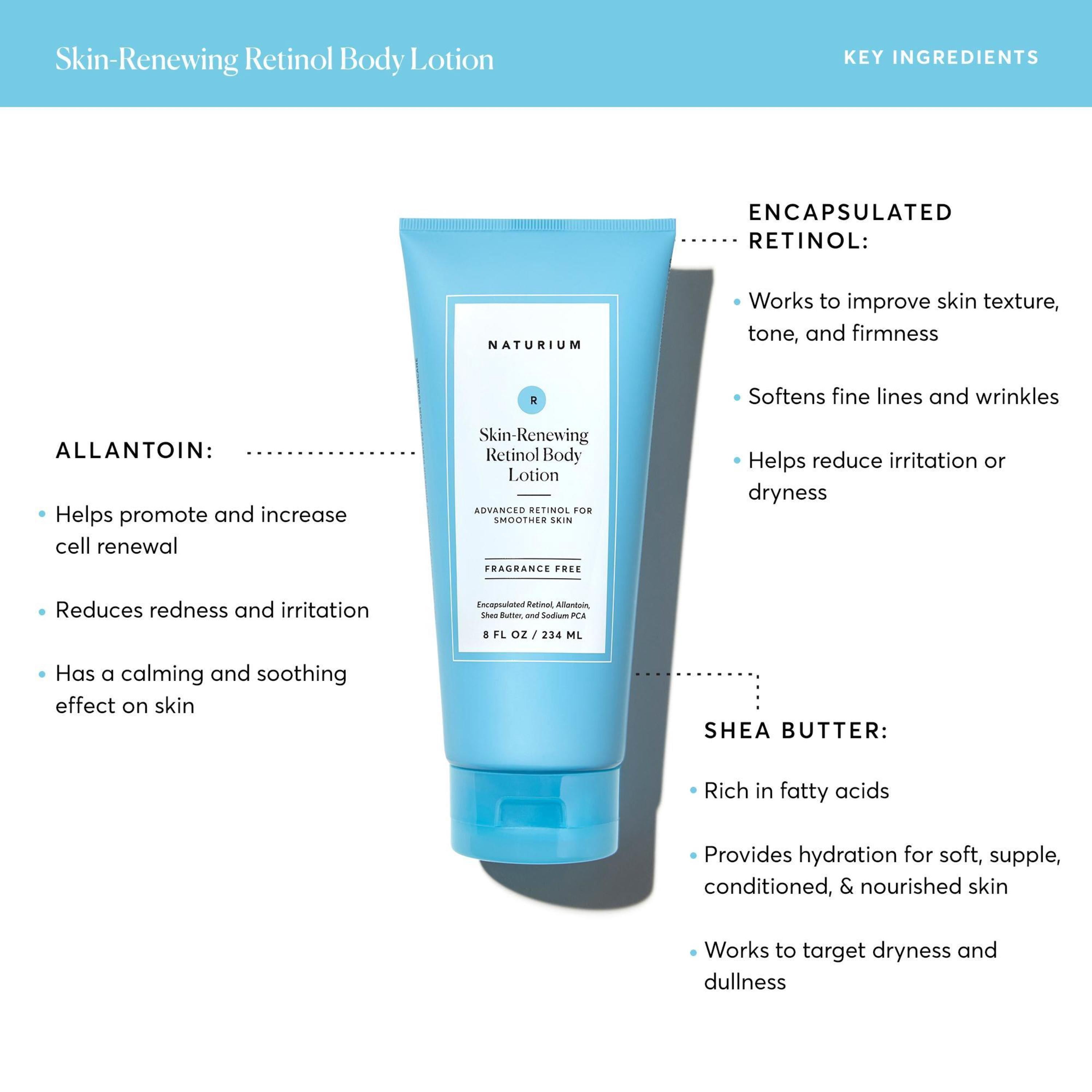 Naturium Skin-Renewing Retinol Body Lotion, Advanced Firming Anti-Aging Skin Care, with Encapsulated Retinol & Shea Butter, 8 fl oz