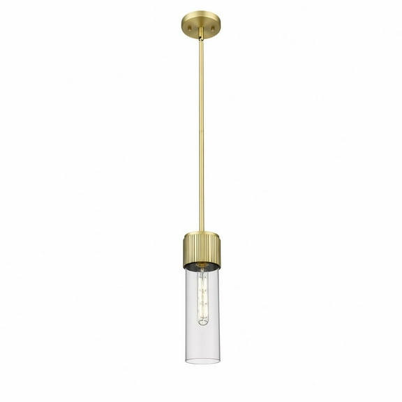 Innovations Lighting Bolivar - 1 Light 12" Stem Hung Pendant Clear/Brushed Brass