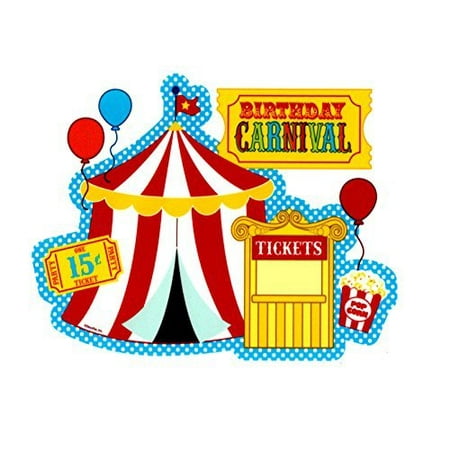 Carnival Party Birthday Edible Cake/Cupcake Topper for 1/4 sheet cake