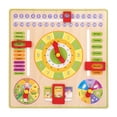 thumbnail image 2 of Reloj educativo de madera, reloj de madera multifuncional educativo temprano para niños, reloj para niños creado magistralmente, 2 of 9