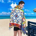 thumbnail image 5 of Coolnut Mexican Talavera Beach Towel, Sand Free Super Absorbent Oversized Travel Towel with Mesh Bag for Beach,Camping, Swimming, Holiday, 30"x 60", 5 of 6