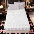 thumbnail image 4 of Erosebridal Classic Watercolor Bow Zipper Full Size Comforter Sets with Fitted Sheet and 2 Pillowcases,Neutral Plaid Backdrop Zipper Bedding Set,Gray Pink,4pcs,Reversible, 4 of 6
