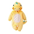 thumbnail image 3 of Toddler Dinosaur Hooded Romper Halloween Dinosaur Dress Up Outfits (Yellow), 3 of 9