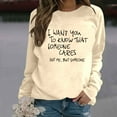 thumbnail image 2 of Women's Fashion Casual Solid Color Loose Long Sleeve Letter Print Round Neck Hoodie, 2 of 2