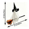 thumbnail image 3 of Orangide Outdoor Halloween Decoration Hanging Ghost Witch, 28 In Large Hanging Flying Ghost on Broomstick with Witch Hat Lighted, Ghost Decor for Porch Yard Tree, 3 of 5