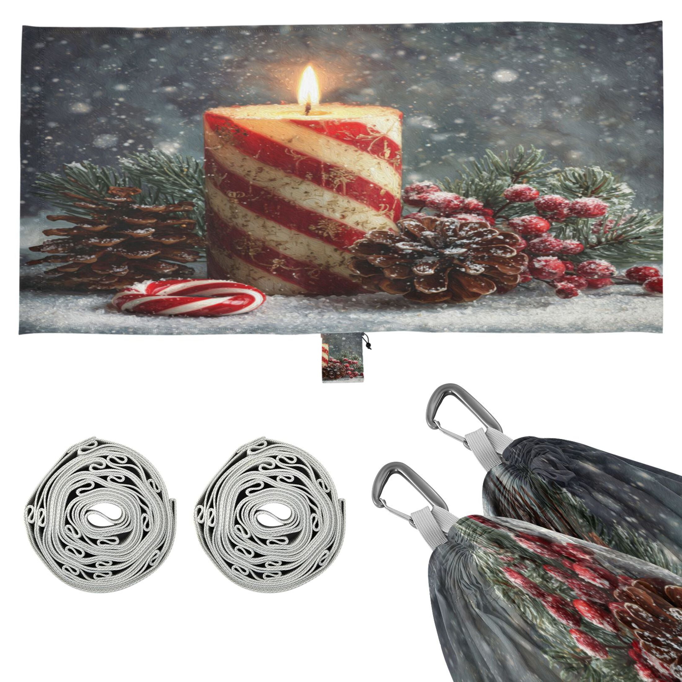 Hammock Camping Hammock Nylon Portable Hammock Travel Camping Hammock Red Christmas Candle
