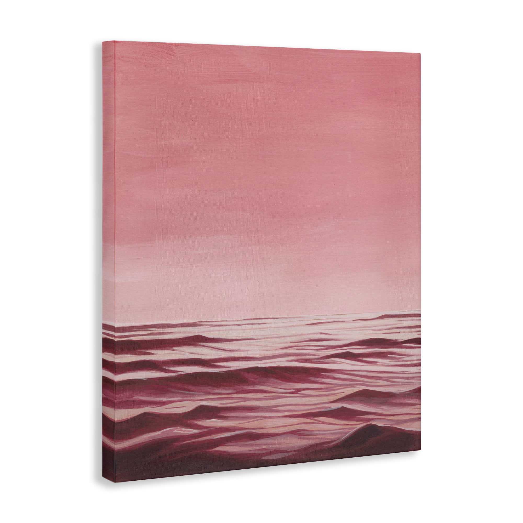 Stupell Industries Pink Ocean Ripples Coastal Painting Gallery Wrapped Canvas Art Print Wall Art, 36 x 48