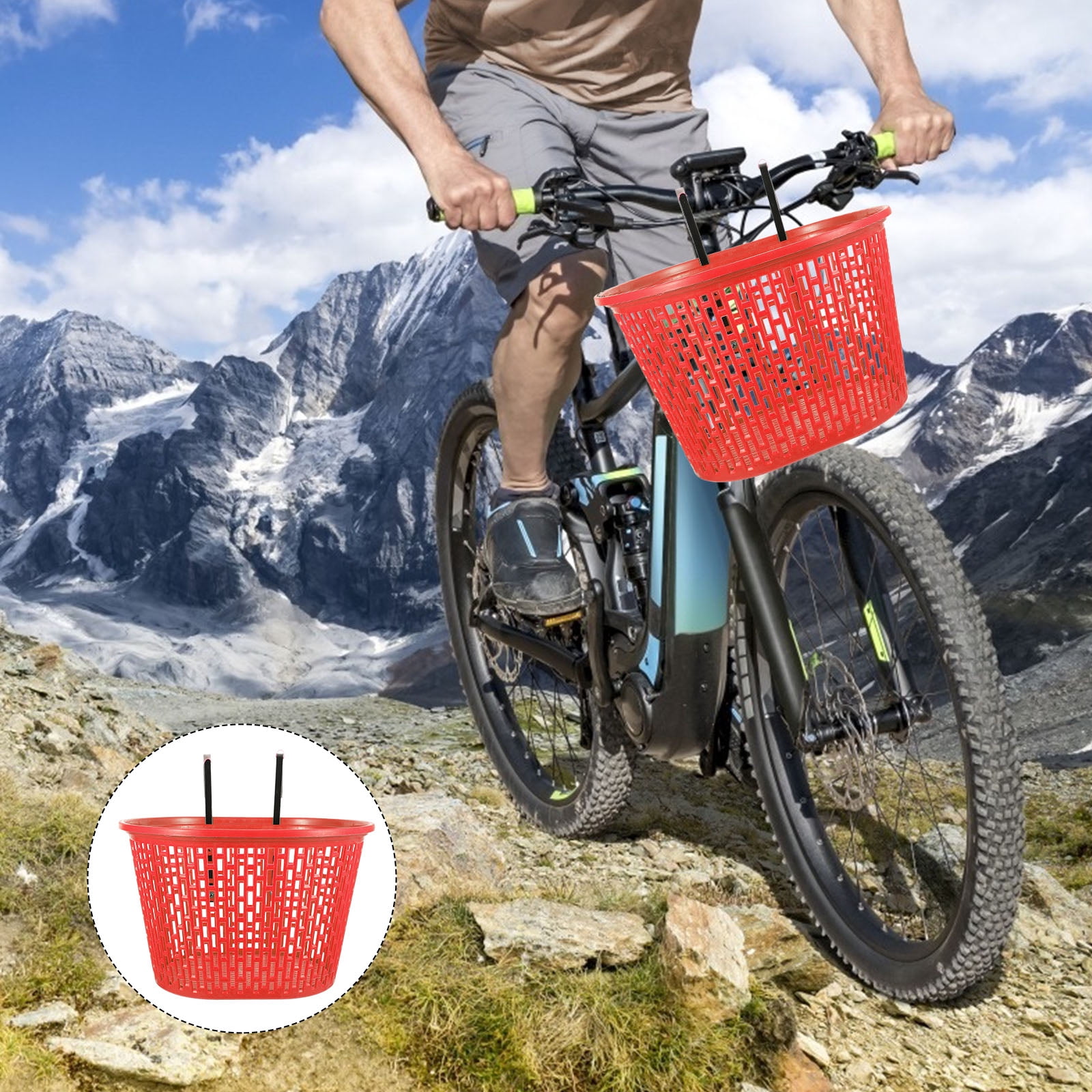 TAILTOSS  Bike Basket for Outdoor - Dark Red, Smooth Surface, 2Pcs