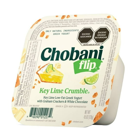 Yogurt griego Chobani Flip bajo en grasa key lime crumble 128 g