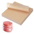 thumbnail image 1 of Uxcell 500 Pcs Hojas de papel pergamino sin blanquear, cuadrados de 6 pulgadas para hamburguesas, papel de pulpa de pergamino antiadherente para hornear, asar o almacenar carne, color madera, 1 of 6