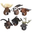 thumbnail image 1 of HEVIRGO 6 Pcs Anneau de Dinosaure Texture Fine Apprentissage Précoce Cognition des Animaux Jouets Éducatifs Modèle Réaliste Jouet PVC Simulation Dinosaure Animal Sauvage Oiseaux Anneaux de Doigts Jouet pour Enfants, 1 of 10