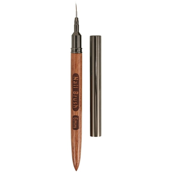 Masteelf 1Pcs Light Brown Wood Zinc Alloy Fiber Liner Brush for Nails Suitable for Beginners and Professionals