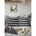 thumbnail image 3 of Waterproof Outdoor Throw Pillows with Inserts 18"x18", Black Striped Soft Decorative Pillowcases for Couch Bedroom, Modern Simple Monochrome Geometric White Pillow Covers for Sofa Living Room, 3 of 8