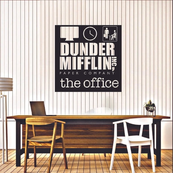 Dunder Mifflin Inc Paper The Office TV Show Series Quote Wall Stickers Decor Design for Boys/Girls Bedroom Entertainment Fans Rooms Home Art Mural Decals Wall Art Vinyl Decoration Size (40x40 inch)
