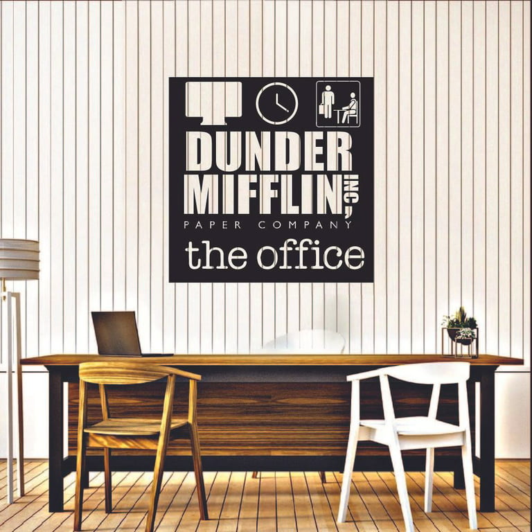 Black The Office Dunder Mifflin Peel and Stick Giant Wall Decal
