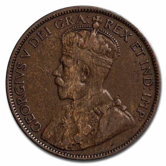 1913-1936 Newfoundland Large Cent George V Avg Circ