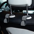 thumbnail image 4 of 4pcs Car Purse Hook Bling Rhinestone Car Hooks For Women-silver, 4 of 5