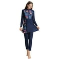 thumbnail image 4 of IBTOM CASTLE Womens Burkini Swimsuits Muslim Modest Swimwear Islamic Full Body Swimming Top Pants Hijab Long Sleeve Rash Guard S Navy Blue, 4 of 8