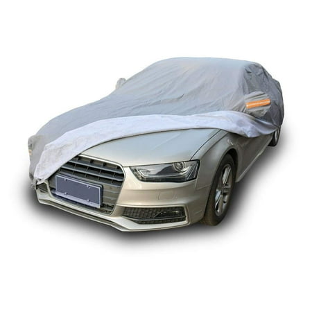 Fit Indoor Car Cover - Breathable Universal Fit Car Cover All Weather Outdoor Indoor Full Waterproof Heat Sun UV Rain Snow Dust Resistant Covers(Fits Cars Up To 208 Inches,PEVA,Gray)