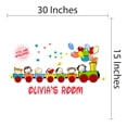 thumbnail image 4 of Personalized Name Girly Wall Decal Happy Kids Sitting on a Colorful Train Custom Name Bedroom Wall Decal for boys and girls Train You are Amazing Themed Kids Room Décor - Size: 30 In x 15 In, 4 of 5