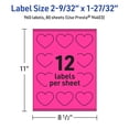 thumbnail image 6 of Avery Printable Heart Labels, Neon Magenta, 2-9/32" x 1-27/32", 960ct, 6 of 11