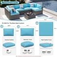 thumbnail image 2 of Clouddwell 14-Piece Outdoor Cushion Covers Replacement for 6-Seat Wicker Sectional-Waterproof, Non-Slip Bottom (Sky Blue), 2 of 8