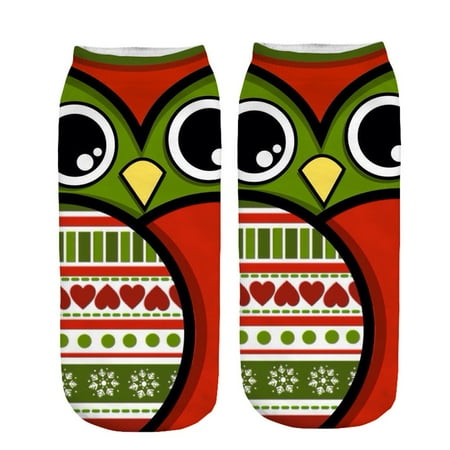 

KEVCHE Casual Work Business Socks 3D Christmas Santa Elk Printing Medium Sports Socks Multi-color