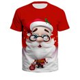thumbnail image 3 of Rovga Mens Streetwear Style T-Shirts Unisex Wochristmas Xmas Santa Print Short Sleeve Blouse Tee Shirt Top Cotton Shirt Male Clothing, 3 of 5