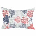 thumbnail image 2 of Blue Red Coastal Throw Pillow Cover, Pillowcase Protectors with Zipper, Breathable Decorative Lumbar Pillow Case Cover, Sea Turtle Nautical Coral Summer Beach Pillow Shams for Couch Sofa 12x20Inch, 2 of 8