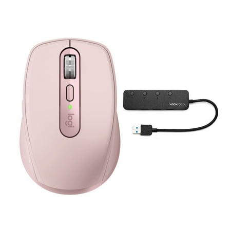 UPC: 0782314890965 | Logitech MX Anywhere 3 Compact Performance Mouse (Rose) with Knox Gear 4-Port USB Hub
