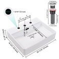 thumbnail image 6 of Aquaterior 20" Rectangle Bathroom Vessel Sink White Procelain Above Counter Ceramic Basin, 6 of 11