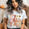 thumbnail image 2 of Cute It’s Fall Y’all Graphic T-Shirt Pumpkin Spice Season Top, Dark Heather, Size L, 2 of 6