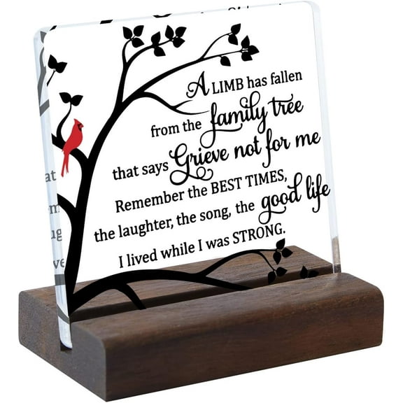 Sympathy Gift, Loss of Loved One Loss of Family Member Condolence Gifts Sentimental Gifts for Home Table Decorations - Acrylic Sign With Wooden Stand Desk Decor for Home Office