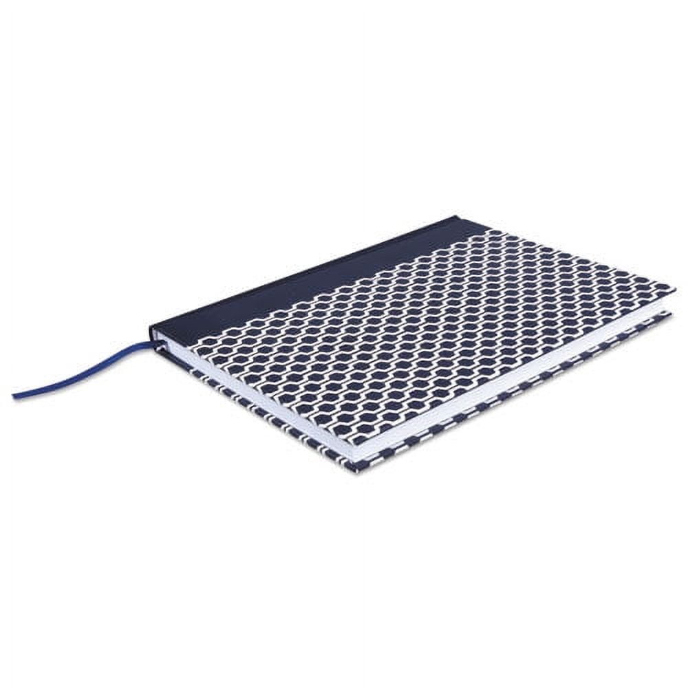 Casebound Hardcover Notebook, 1 Subject, Wide/legal Rule, Dark Blue/white Cover, 10.25 X 7.63, 150 Sheets | Bundle of 5 Each