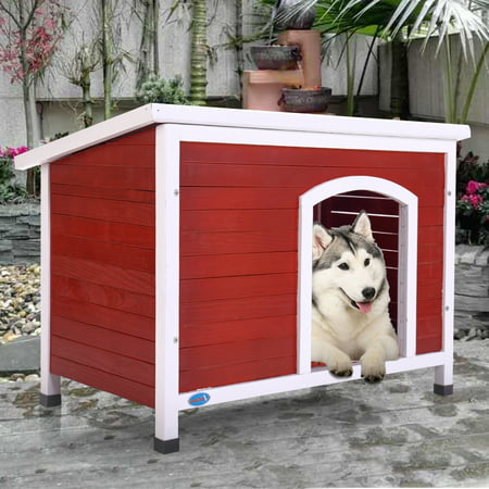 Jaxpety Weather Resistance Outdoor Wood Dog House, X-Large, 45.5